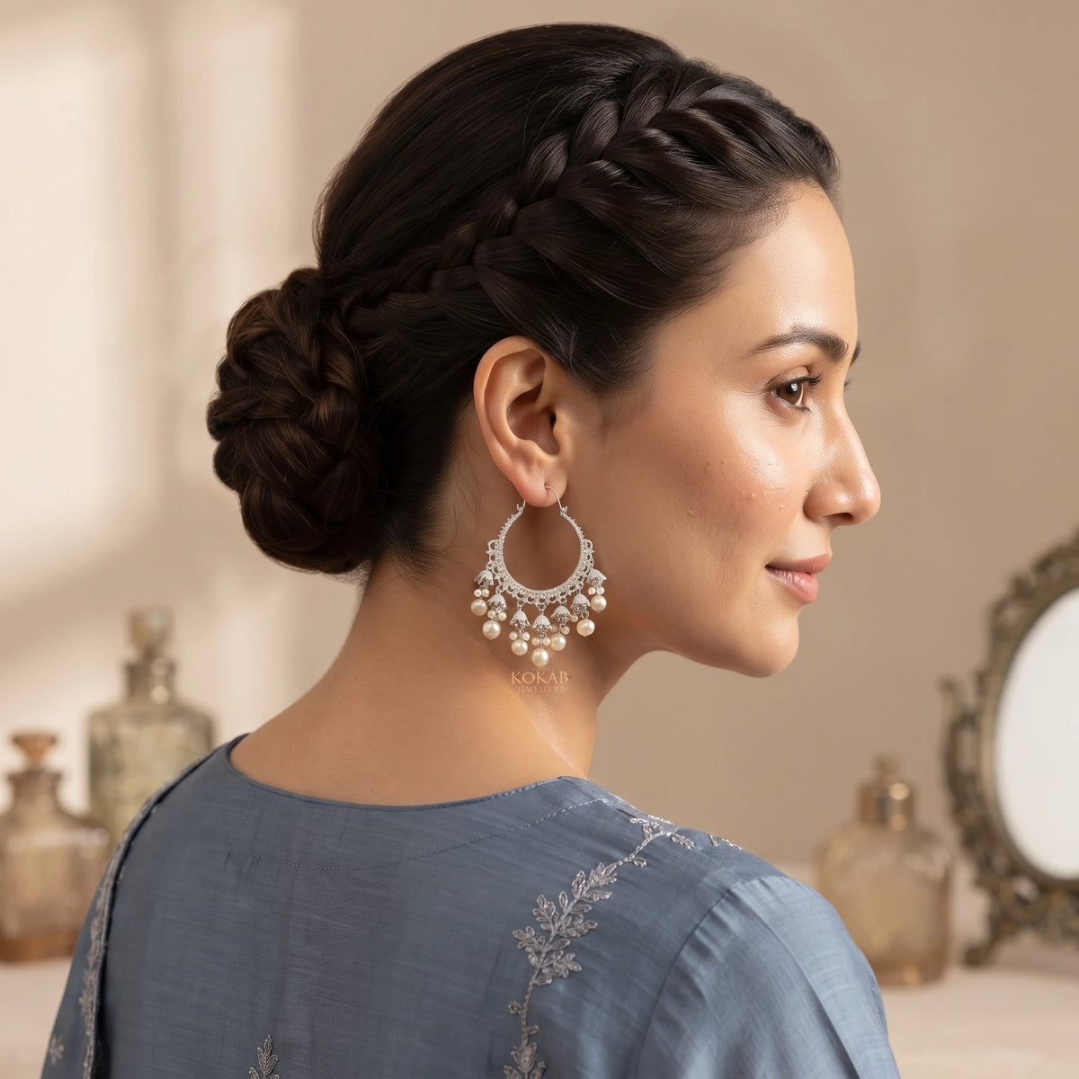 Kashmiri Bali Pearl Earrings