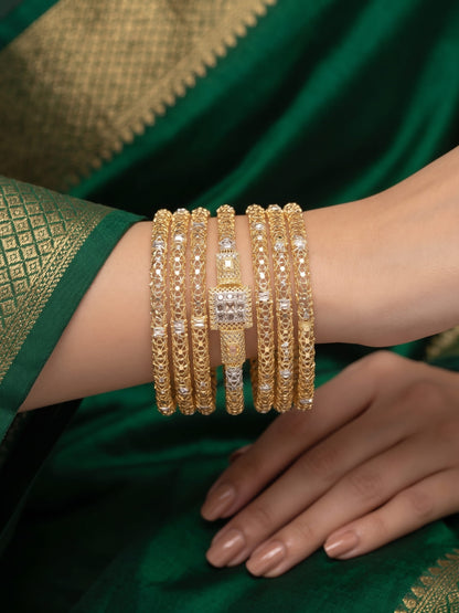 Traditional Gold Bridal Bangles - Set of 6