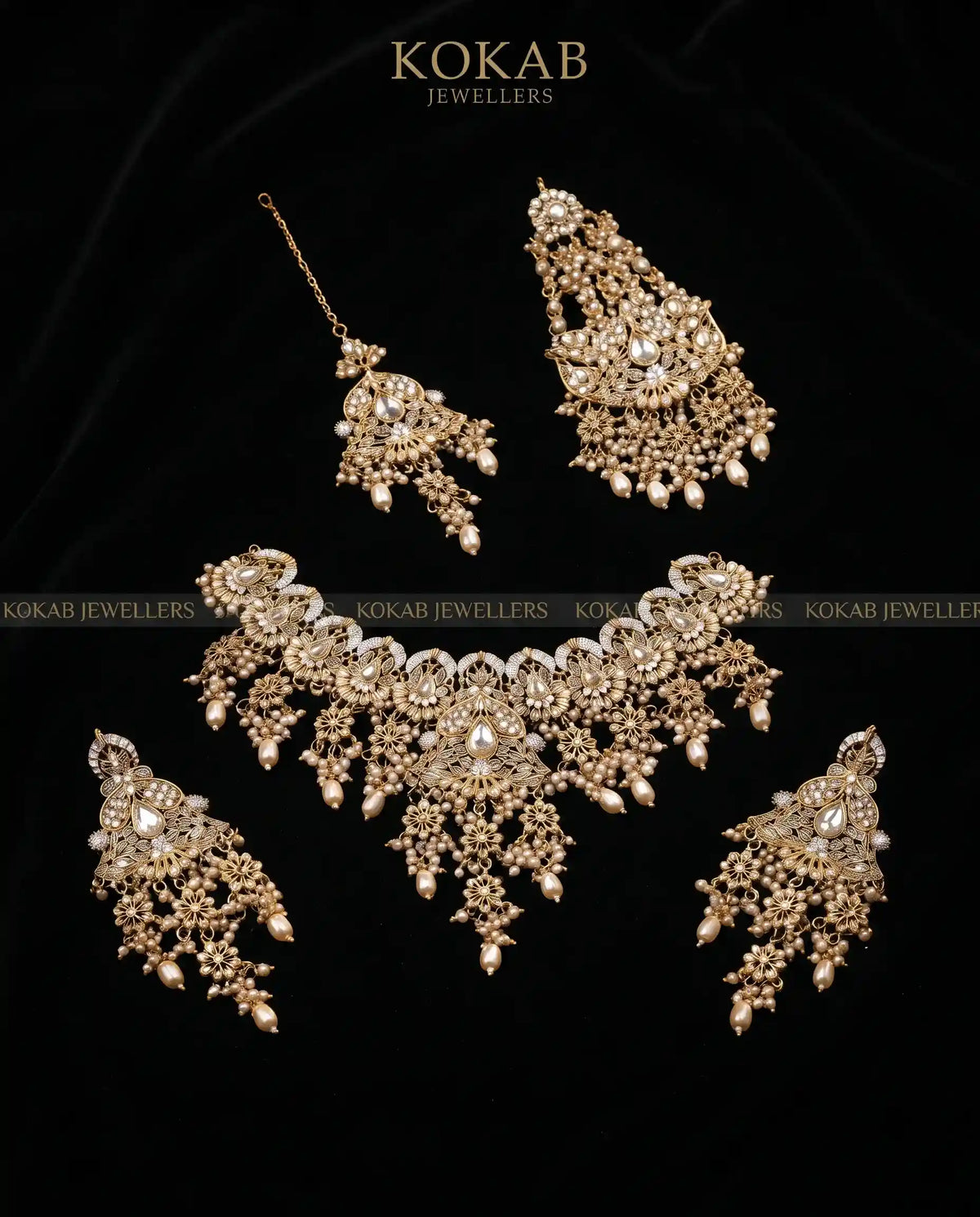 Ivory Pearl Walima Set With Jhoomar