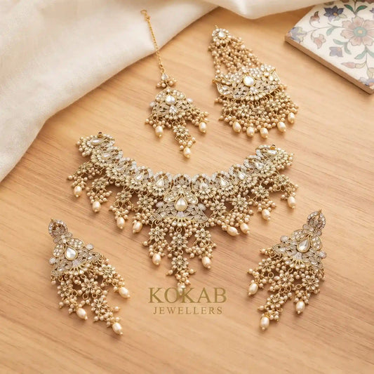 Ivory Pearl Walima Set With Jhoomar