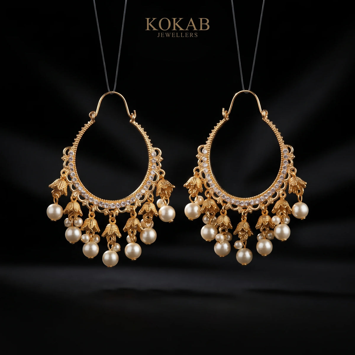Kashmiri Bali Pearl Earrings
