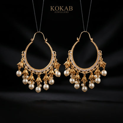 Kashmiri Bali Pearl Earrings