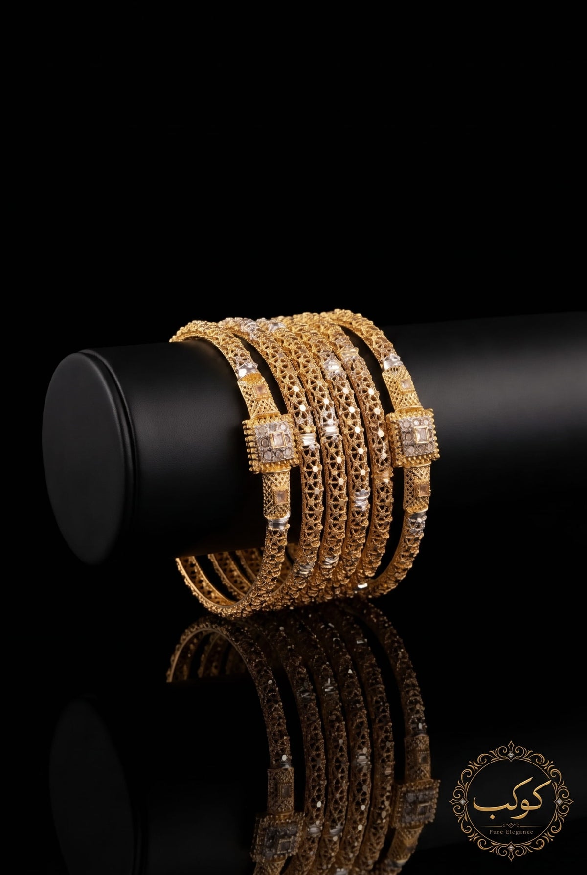Traditional Gold Bridal Bangles - Set of 6